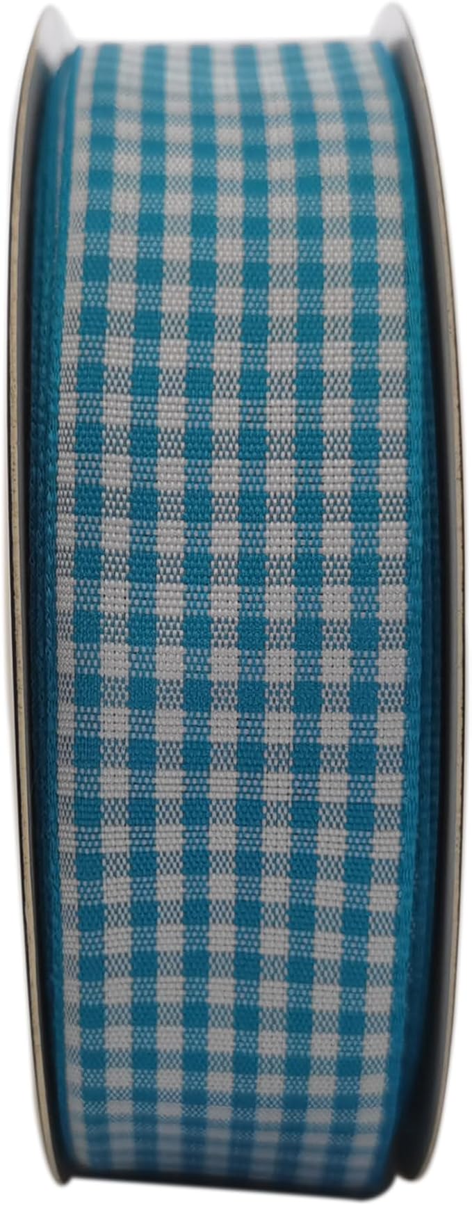 Micomon 1-Inch Vivid Blue and White Woven Edge Plaid Ribbon Polyester Gingham - Image 3