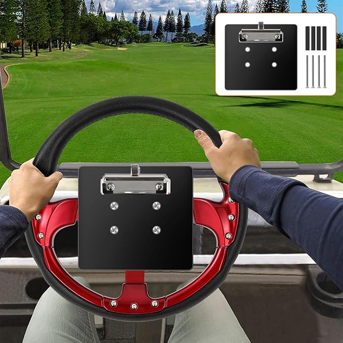 Golf Cart Scorecard with Pencil Holder Suitable for Almost All EZGO/Club Car/Yamaha Golf Carts Models with 5 or 6 Hole Golf Cart Steering Wheels