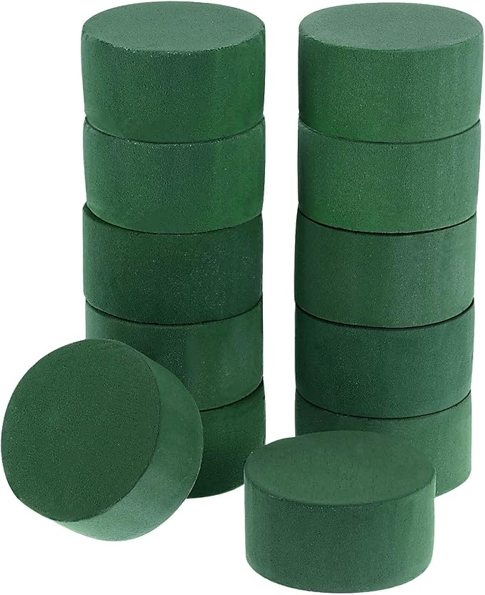 Maitys 12 Pieces Round Floral Foam Wet Green Flower Foam DIY Flower Arrangement by Maitys