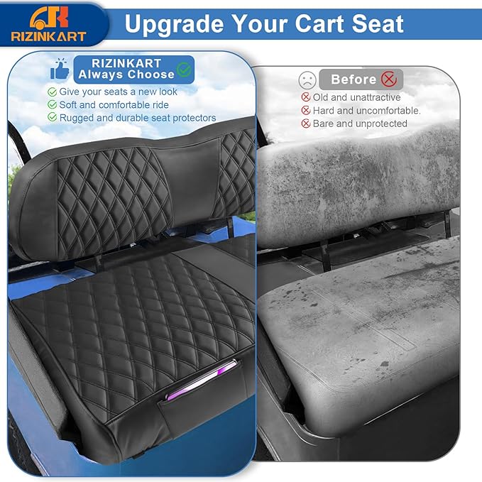 Club Car DS 2000+ Golf Cart Seat Covers, Enhanced-Quality, Easy Installation, Durable Quality, New Appearance,Golf Cart Front Seat Covers for Club Car DS