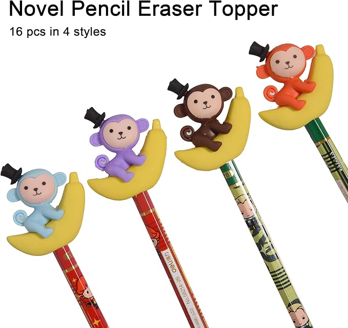 HILAZA 16Pcs Pencil Top Erasers - Image 2