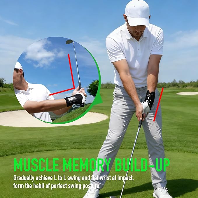 GAIARENA Golf Wrist Training Aid Wrist Hinge Trainer Brace, Effective Golf Swing Training Equipment to Correct Wrist Angle Swing Posture & Develop Muscle Memory for Beginner Golfers【Patent Pending】