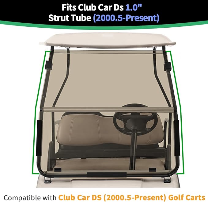 iLSKW Golf Cart Windshield Retaining Clips Kit for Club Car DS (2000.5 to Present) Fit 1"x1" Tube Include Windshield Sash Clips, Windshield Retaining Clips, Windshield Bottom Kit