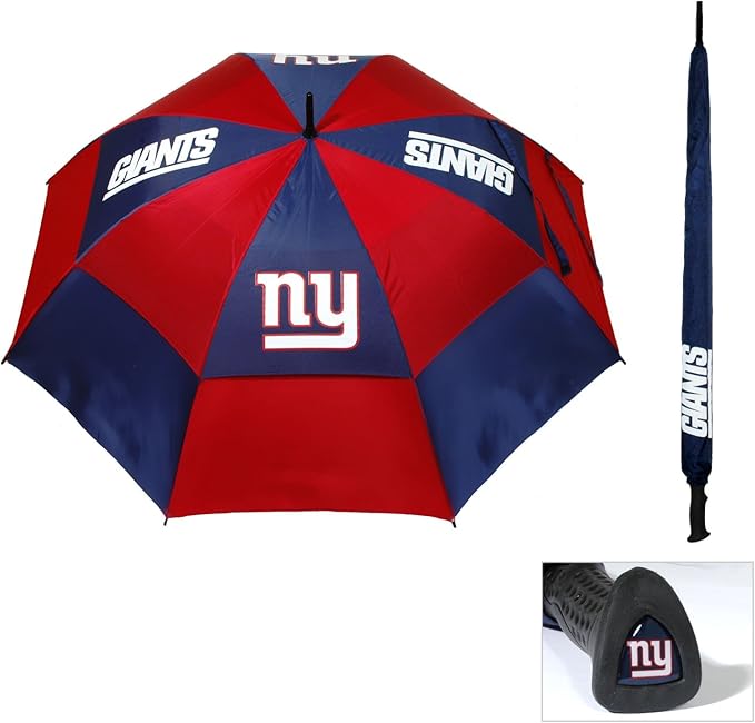 Team Golf NFL San Francisco 49ers Golf Umbrella 62" Golf Umbrella with Protective Sheath, Double Canopy Wind Protection Design, Auto Open Button