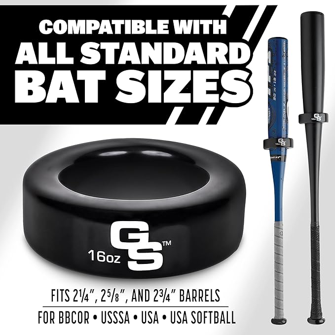 GoSports Baseball and Softball Bat Weight – 16 oz Bat Donut for Youth and Adult, Baseball & Softball Bat Accessories