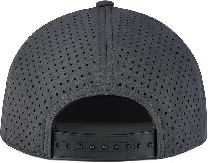 FEINION Men Flat Brim Adjustable Performance Hat Snapback Laser Perforated Baseball Cap