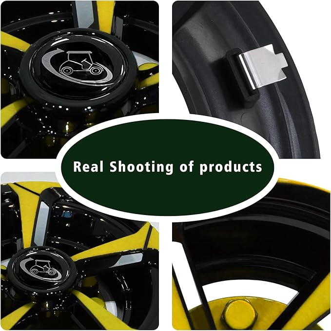 Golf Cart Wheel Covers Hub Caps for EZGO, Club Car, Yamaha Most Golf Carts- 8 Inch Set of 4, Golf Cart Hub Cap