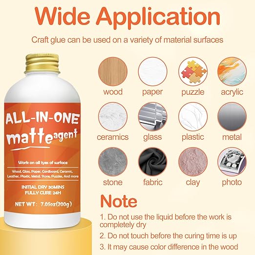 Crafts Sealer Matte Finish, 200ml All Purpose Craft Glue, and Finish, All in - Image 7