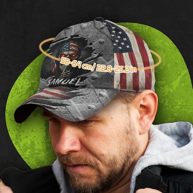 Baseball Cap for Men Women, Skull Cap for Men, Skeleton Gothic Horror Adjustable Strap Sports Soft Caps Outdoor