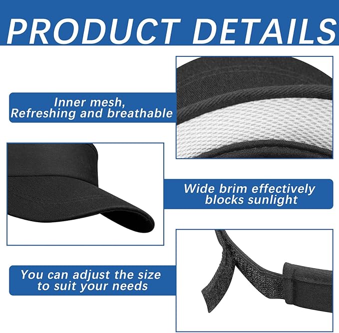 Adjustable Sport Sun Visor Hats Bulk Solid Color Blank Golf Cap Anti Ultraviolet for Beach Tennis Baseball