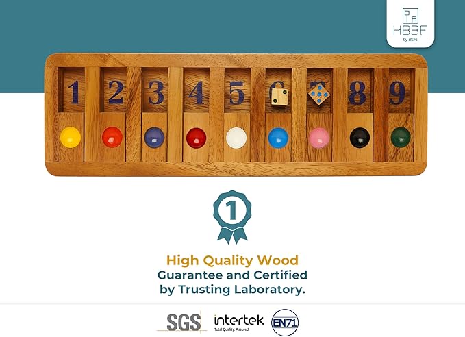BSIRI Shut The Box Board Games - Image 2