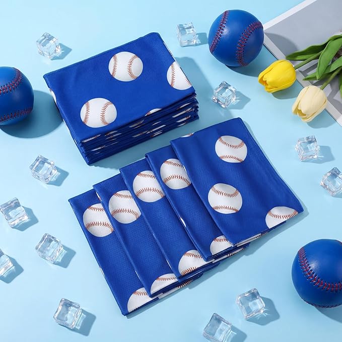 Chumia 18 Pcs 30 x 9 Inch Baseball Cooling Towel Accessories Baseball Soft Party Favors Ice Towel Breathable Chilly for Player Team Coach Team Gifts Goodie Bag Stuffers Sport Supplies