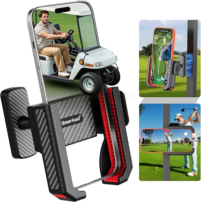 Magnetic Golf Cart Phone Holder Mount- Holds Up to 6 LBS, 3s Phone Clip Install,Phone Caddy for iPhone Galaxy Fits EZGO Club Car Yamaha Icon,Golf Cart Accessories Essentials Gift