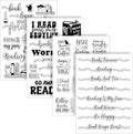 Whaline 4 Sheets Reading Words Clear Stamps Greeting Words Bookcase Bookshelf by Whaline