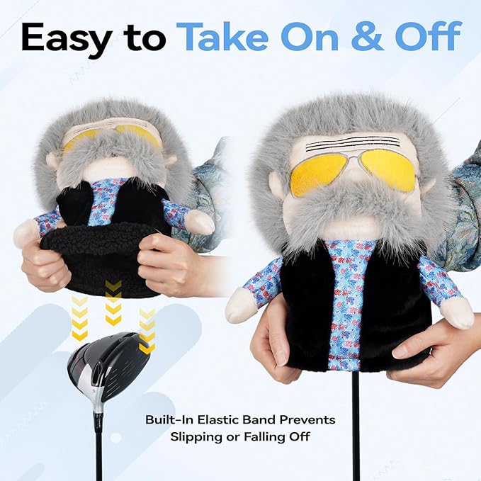 Funny Driver Headcover, Creative Plush Golf Driver Head Covers Fits Standard 460CC Driver Head, Unique Golf Gift & Accessories for Men and Women