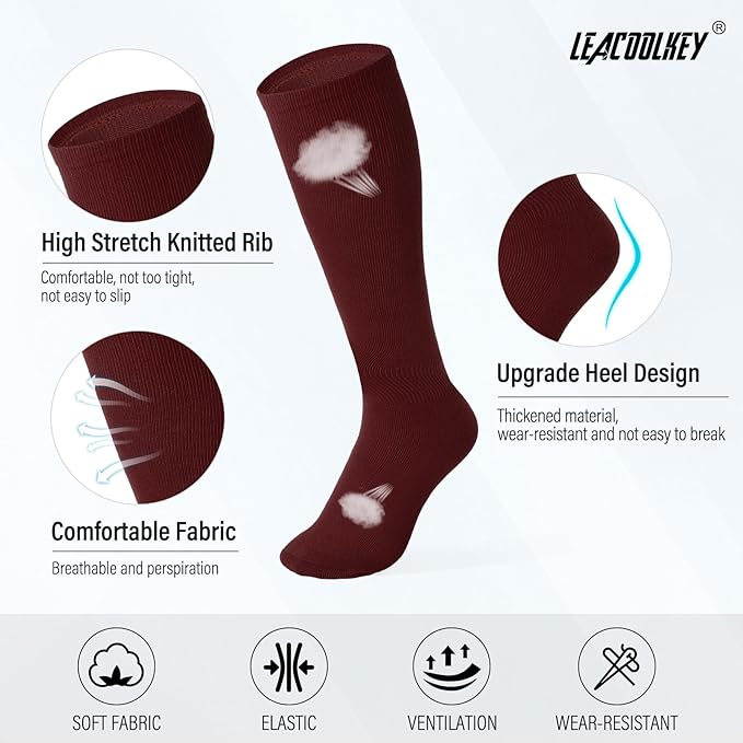LEACOOLKEY Baseball Belt and Socks Combo Set Adjustable Softball Socks and Elastic Belt for Youth and Adult