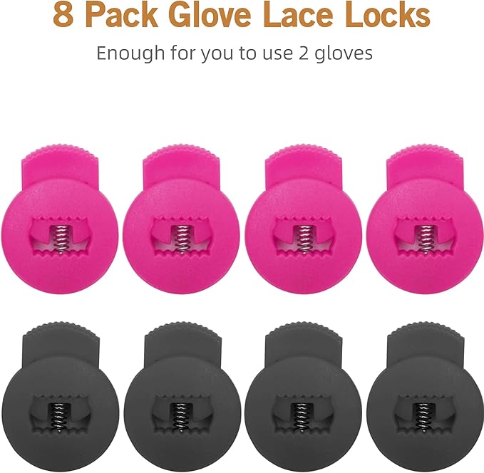 AliBall Glove Locks Baseball, Glove Lace Locks 8 Pack, Never Need Thying Knots Again, Fits All Baseball and Softball Gloves