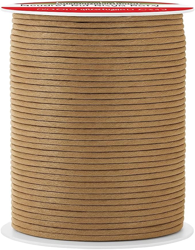Mandala Crafts 2mm 109 Yards Tan Cotton Waxed Cord by MandalaCrafts