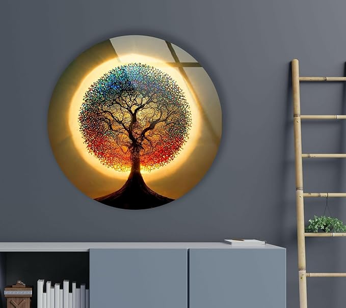 My Photostation.com 27.5'' Diameter Life of Tree Round Glass Wall Art Tempered - Image 4