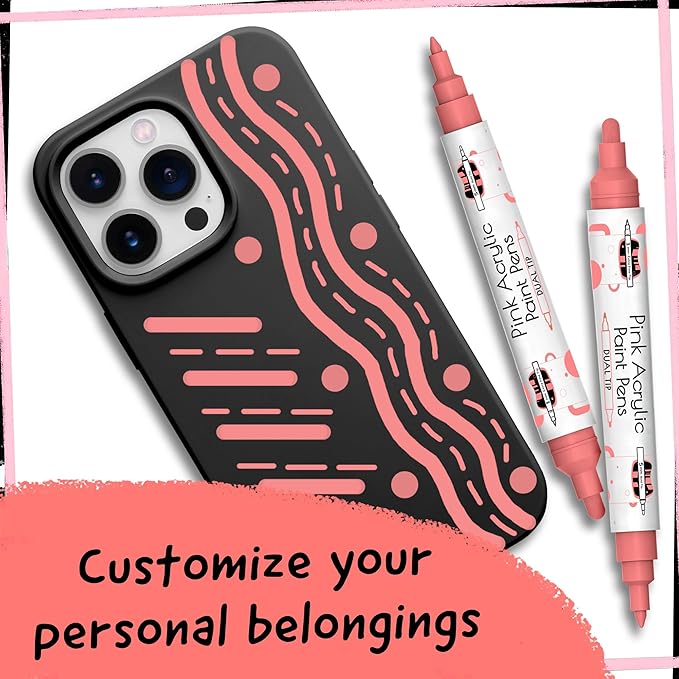 4 Dual Tip Pink Paint Pen Metallic - Image 8