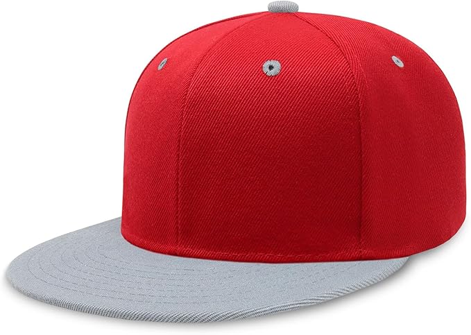CHOK.LIDS Flat Bill Visor Classic Snapback Hat Blank Adjustable Brim High Top End Trendy Color Style Plain Tone Baseball Cap