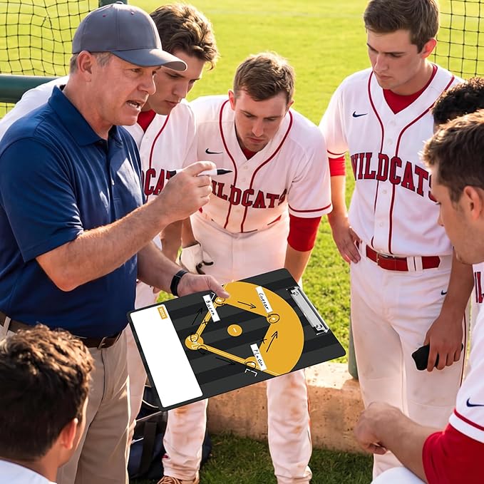 AOLEBA Baseball Lineup Board for Dugout,Dry Erase Magnetic Metal Baseball Clipboard for Coaches