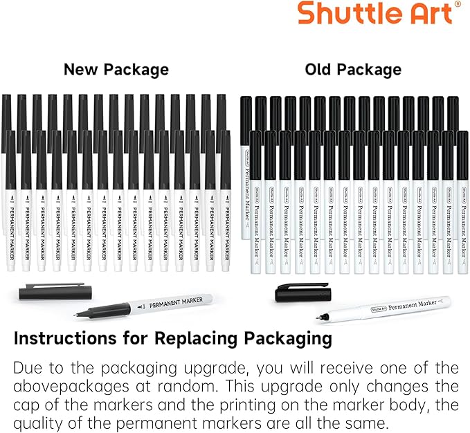 Shuttle Art Permanent Marker, 30 Pack Ultra Fine Point Black Permanent Marker - Image 8