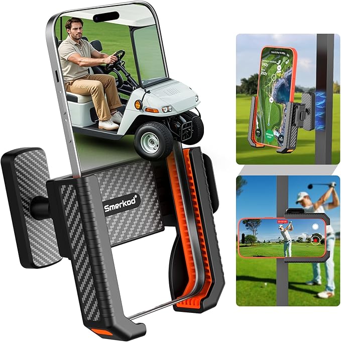 Magnetic Golf Cart Phone Holder Mount- Holds Up to 6 LBS, 3s Phone Clip Install,Phone Caddy for iPhone Galaxy Fits EZGO Club Car Yamaha Icon,Golf Cart Accessories Essentials Gift