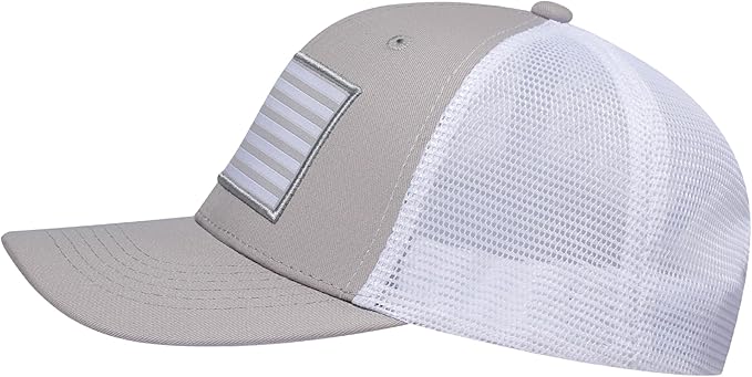 American Flag Trucker Hat, Patriotic Baseball Cap for Men & Women, Breathable Mesh Adjustable Snapback, USA Flag Patch