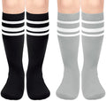 Sarfel Kids Soccer Socks Toddler Soccer Socks Girls Boys Soccer Socks Kids Tube Socks with Stripes Toddler Knee High Socks