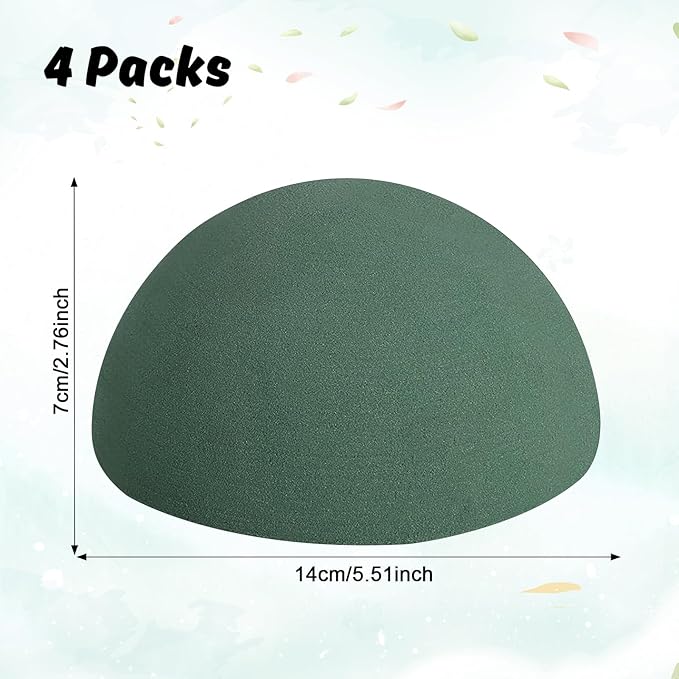 LOKIPA Floral Foam Round, 4 Pack Floral Dry Foam Half Ball - Image 2