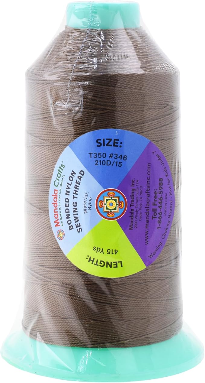 Mandala Crafts Bonded Nylon Thread Coyote Brown Heavy Duty Sewing Threads - Image 3