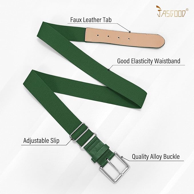 JASGOOD 2 Pack Baseball Socks and Belt Combo Set Softball Socks and Belts Elastic Waist Belt for Youth and Adult Boys