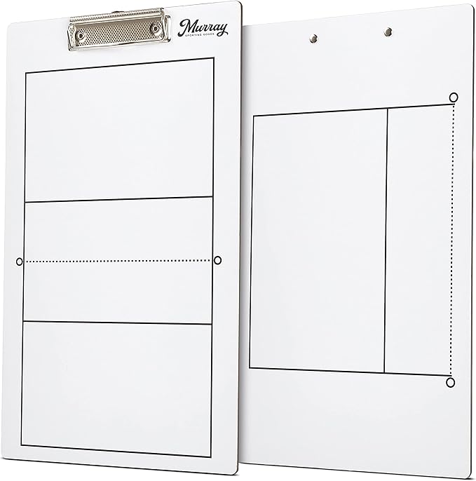 Murray Sporting Goods Dry Erase Coaches Clipboard | Double-Sided Dry Erase White Board