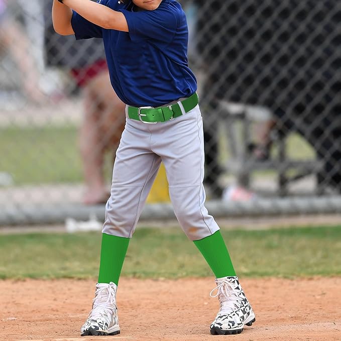 Dxhycc Youth Baseball Socks and Belt Combo Set Softball Baseball Socks and Elastic Waist Belt for Youth Boys Girls