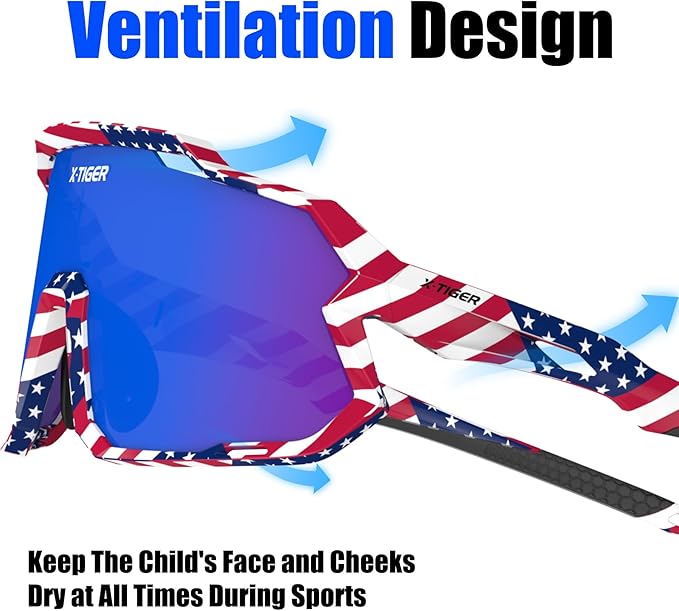 X-TIGER Kids Sunglasses Polarized Youth Baseball Sunglasses for 8-14 boys girls UV400 Sports Softball Cycling Glasses