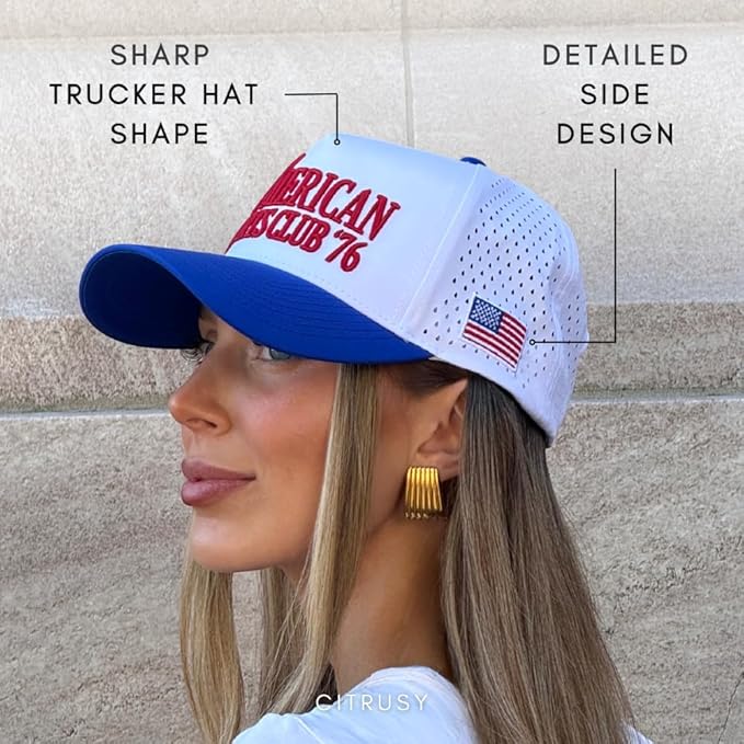 CITRUSY Athletic Trucker Golf Hat | Performance Mens 5 Panel Cap | Cool Breathable Waterproof Workout Running Snapback