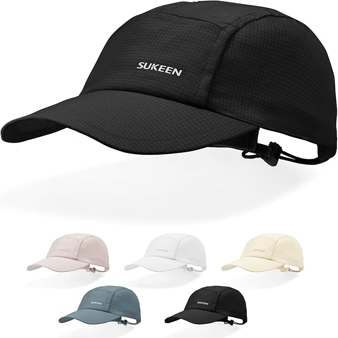 Sukeen Lightweight Sun Hat for Women Men,Quick Drying Baseball Cap UPF50+ Running Hats Foldable Sport Cap for Outdoor Daily