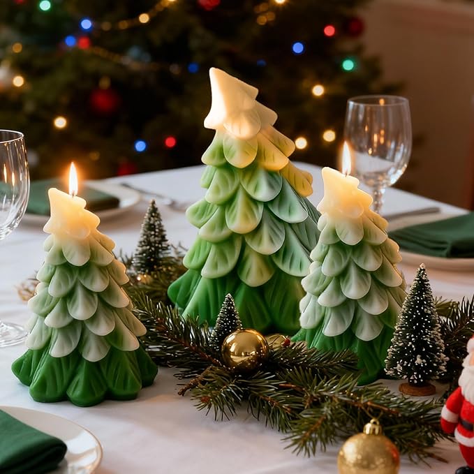 2 Pcs Christmas Candle Molds, Christmas Tree Silicone Molds - Image 2