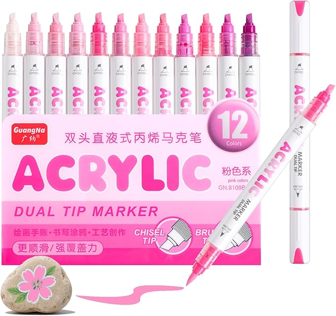 kander 12 Colors Dual Tip Acrylic Paint Markers, Coloring on Wood, DIY Crafts by Unknown