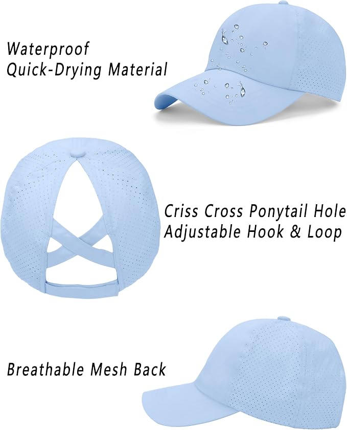 ZTL Women's High Ponytail Baseball Cap Performance Running Hat Quick Dry Mesh Sports Cap Unstructured Dad Trucker Hats