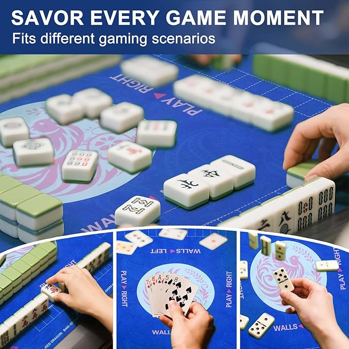 2025 Mahjong Mat, 31.5" x 31.5" Neoprene Mahjong Table Mat - Image 4