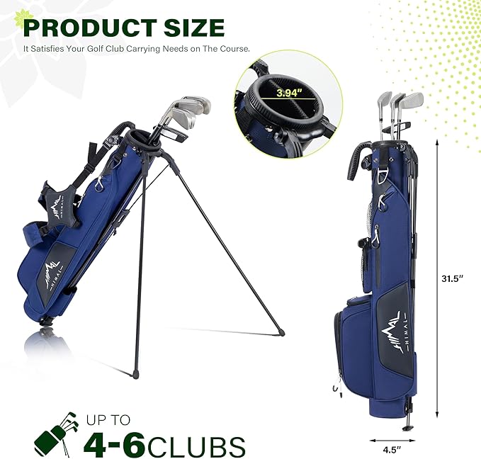 UNIHIMAL Par 3 Golf Bag Small Lightweight with Dual Shoulder Straps – Pitch n Putt Golf Bag Easy to Carry and Durable for Men/Women– 31.5 inches Tall