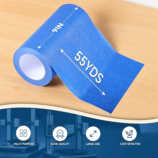 Wide Blue Painters Tape, 9 Inch x 55 Yards, Wide Masking Tape - Image 2