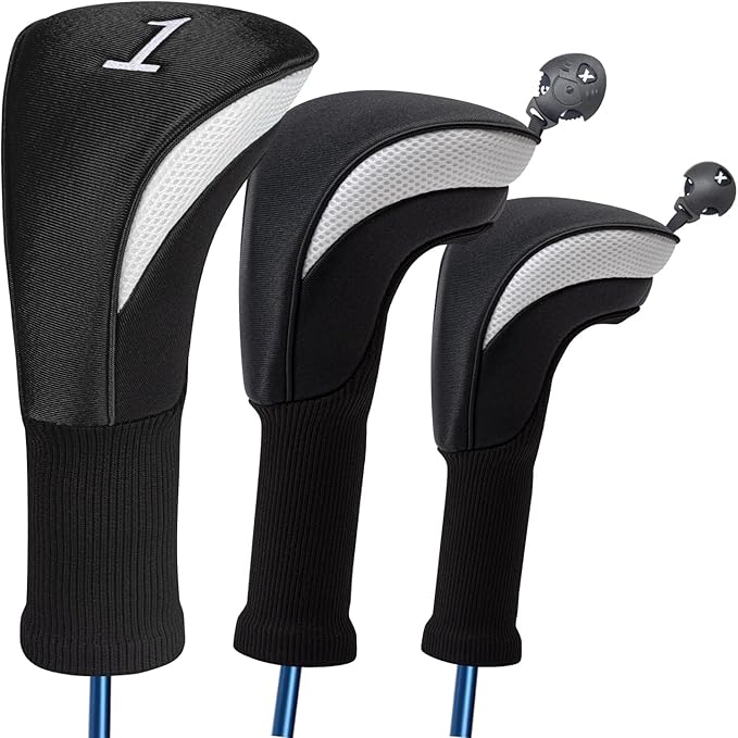 Wood Headcover Golf Club Covers Driver Headcovers Nylon Head Covers Designed to Fit All Woods - 3/4/5/6 Pack/Set Golf Accessories Suitable for Men and Women