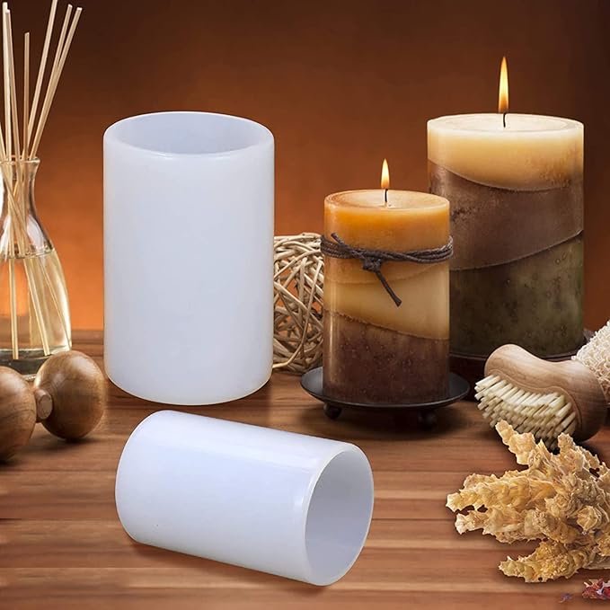 2 Pack Cylinder & Round Candle Molds - Image 3