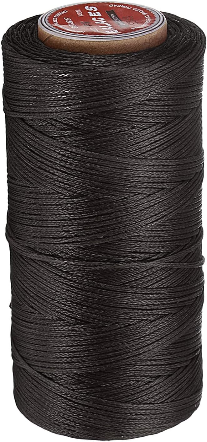 uxcell Flat Leather Sewing Waxed Thread, 140m / 153 Yards Polyester Wax String by uxcell