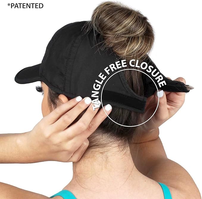 Ponyflo Women’s Ponytail Baseball Cap, Patented Active Feather-Light Hat with Open Back
