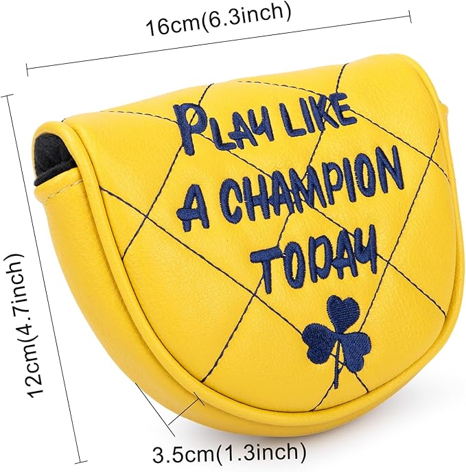 Golf Headcovers Play Like A Champion Today Golf Club Head Covers Advanced Embroidery Premium Leather Driver Headcovers Fairway Wood Covers Hybrid Cover Golf Mallet Putter Cover for DF3 OZ1