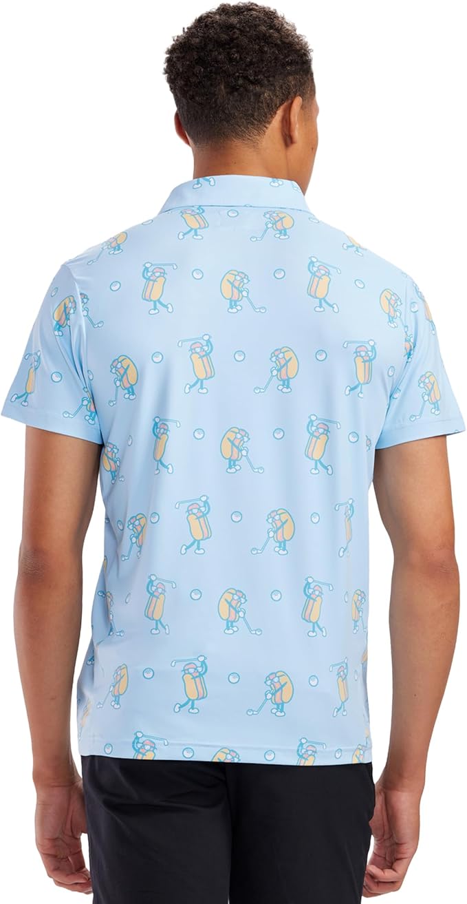 Tipsy Elves Men's Performance Golf Shirt - 4-Way Stretch, Quick Dry, Athletic Cut - Golf Polo